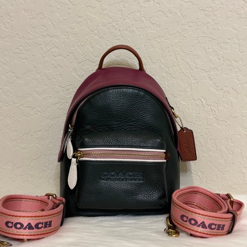 Coach Charter Backpack 18 In Colorblock - Picture 2 of 12
